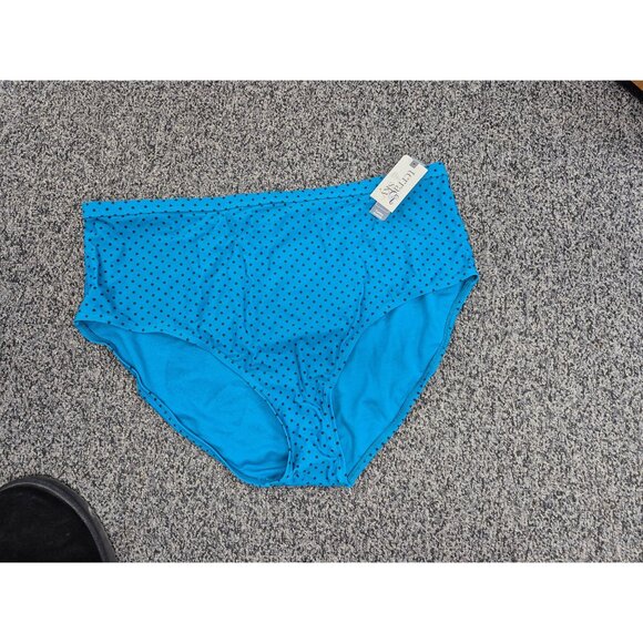 Vanity Fair Womens Blue Polka Dot High-Waist Briefs Size 3X Nylon Blend - Picture 5 of 8